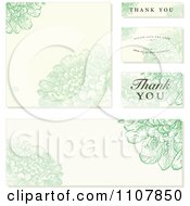 Poster, Art Print Of Set Of Green And Beige Floral Wedding Invitation Designs