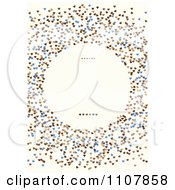 Clipart Round Frame Surrounded By Brown And Blue Hearts On Off White Royalty Free Vector Illustration