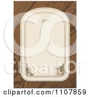 Poster, Art Print Of Beige Floral Frame On Wood