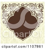Poster, Art Print Of Brown Art Deco Frame With Floral Designs On A Pattern