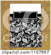 Poster, Art Print Of Black And White Floral Invitation On Wood