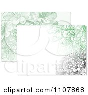 Poster, Art Print Of Black And Green Flower Designs