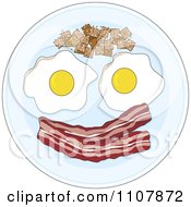 Poster, Art Print Of Eggs Potatoes And Bacon Forming A Happy Face On A Plate