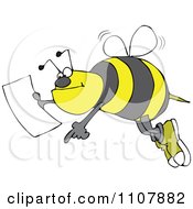 Poster, Art Print Of Bee Pointing And Holding A Map