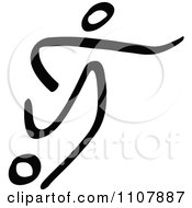 Clipart Black And White Stick Drawing Of A Soccer Player Royalty Free Vector Illustration by Zooco