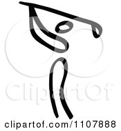 Clipart Black And White Stick Drawing Of A Golfer Royalty Free Vector Illustration by Zooco #COLLC1107888-0152