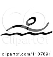 Clipart Black And White Stick Drawing Of A Swimmer Royalty Free Vector Illustration by Zooco #COLLC1107891-0152