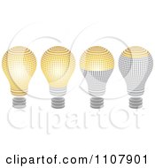 Poster, Art Print Of Halftone Light Bulbs Shown At Different Levels