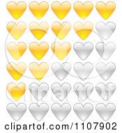 Clipart Golden And Silver Rating Hearts Royalty Free Vector Illustration