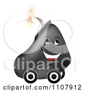 Clipart Happy Bomb On Wheels Royalty Free Vector Illustration