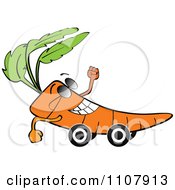 Poster, Art Print Of Happy Carrot On Wheels