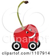 Poster, Art Print Of Happy Cherry On Wheels