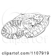 Poster, Art Print Of Cat Napping On A Pillow