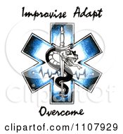 Clipart EMS Snake And Sword Symbol With Improvise Adapt Overcome Text Royalty Free Illustration by LoopyLand #COLLC1107929-0091
