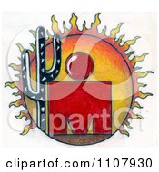 Clipart Ironman Arizona Sun And Cactus Royalty Free Illustration by LoopyLand