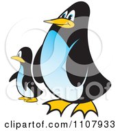 Poster, Art Print Of Baby And Parent Penguin
