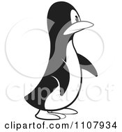 Clipart Black And White Penguin In Profile Royalty Free Vector Illustration by Lal Perera
