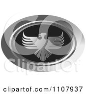 Poster, Art Print Of Oval Silver And Black Phoenix Icon
