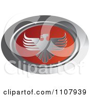 Poster, Art Print Of Oval Silver And Red Phoenix Icon