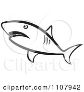 Poster, Art Print Of Black And White Shark Swimming