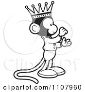 Clipart Happy Black And White King Monkey In Profile Royalty Free Vector Illustration by Lal Perera