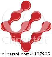 Clipart Slanted Liquid Red Letter E Royalty Free Vector Illustration