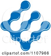Clipart Slanted Liquid Blue Letter E Royalty Free Vector Illustration