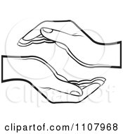 Poster, Art Print Of Black And White Supportive Human Hands