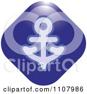 Clipart Blue Nautical Anchor Icon Royalty Free Vector Illustration by Lal Perera