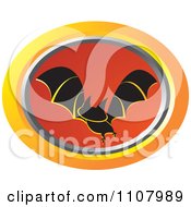 Poster, Art Print Of Oval Flying Bat Icon 2