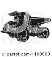 Clipart Black And White Dump Truck 1 Royalty Free Vector Illustration by Lal Perera