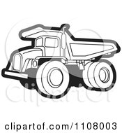 Clipart Black And White Dump Truck 2 Royalty Free Vector Illustration by Lal Perera