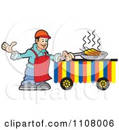 Poster, Art Print Of Happy Male Chef Frying Corn Dogs 2