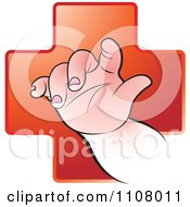 Baby Hand Over A Medical Cross