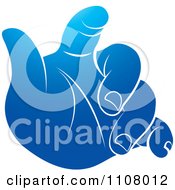 Clipart Blue Baby Hand Royalty Free Vector Illustration by Lal Perera