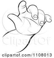 Clipart Black And White Baby Hand Royalty Free Vector Illustration