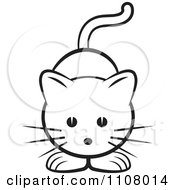 Clipart Black And White Cute Cat Royalty Free Vector Illustration by Lal Perera