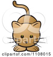 Clipart Cute Brown Cat Royalty Free Vector Illustration by Lal Perera