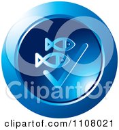 Clipart Round Blue Fish And Check Mark Icon Royalty Free Vector Illustration