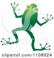 Clipart Green Leaping Frog Royalty Free Vector Illustration