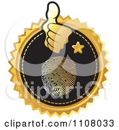 Poster, Art Print Of Gold And Black Thumb Print Identity Icon