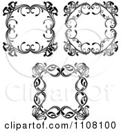Clipart Black And White Ornate Floral Frames Royalty Free Vector Illustration