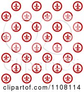 Clipart Seamless Red Fleur De Lys Circle Pattern On White Royalty Free Vector Illustration