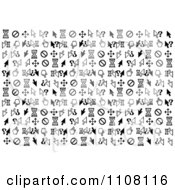 Clipart Seamless Background Of Black And White Computer Cursors Royalty Free Vector Illustration