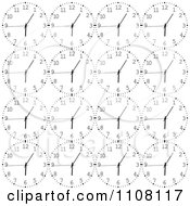 Clipart Seamless Black And Whit Ewall Clock Time Background Pattern Royalty Free Vector Illustration