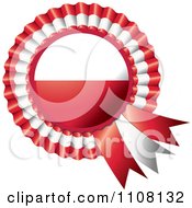 Shiny Polish Flag Rosette Bowknots Medal Award