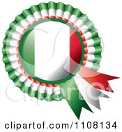 Shiny Italian Flag Rosette Bowknots Medal Award