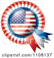 Poster, Art Print Of Shiny American Flag Rosette Bowknots Medal Award