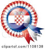 Poster, Art Print Of Shiny Croatian Flag Rosette Bowknots Medal Award