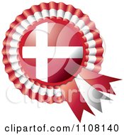 Shiny Denmark Flag Rosette Bowknots Medal Award